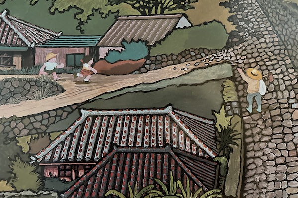 Traditional Okinawan village painting